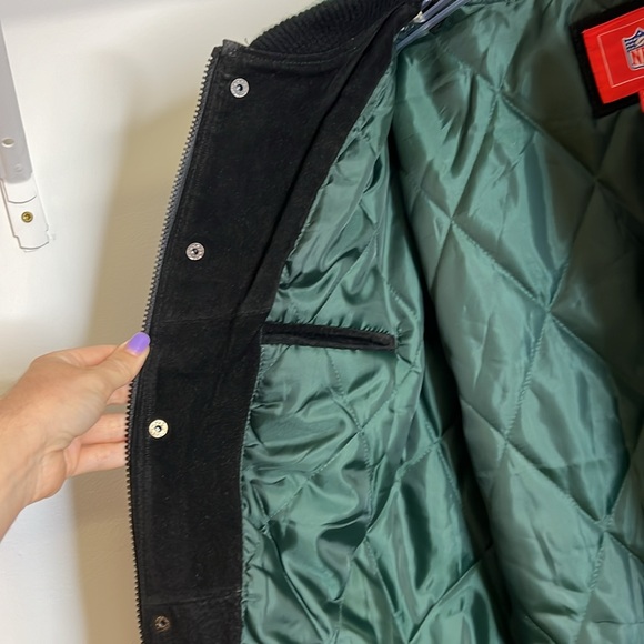 Vintage NY Jets NFL Suede Bomber Jacket- L - Picture 8 of 11